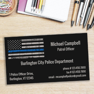 "Thin Blue Line" - Polizei für Rechtsdurchsetzung Visitenkarte