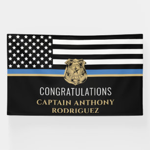 Thin Blue Line Polizei Polizeieinweisung Banner