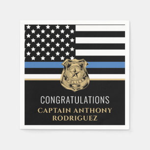 Thin Blue Line Polizei Polizeieinweisung Serviette