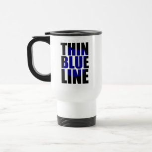 Thin Blue Line Polizei Unterstützungsabzeichen Reisebecher