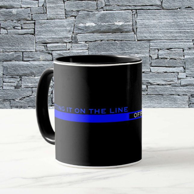 Thin Blue Line Polizeiaufwertung mit Name Tasse (Von Creator hochgeladen)