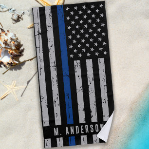 Thin Blue Line - Polizeibeamte - K9 Polizeihund Strandtuch
