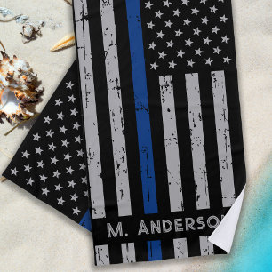 Thin Blue Line - Polizeibeamte - K9 Polizeihund Strandtuch