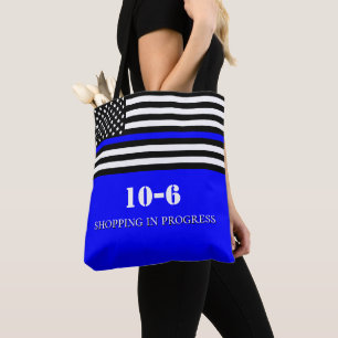 {Thin Blue Line} Polizeibeamter 10-6 Code Einkaufs