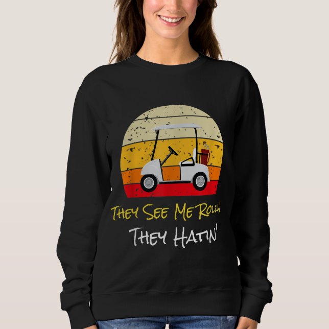 Thin Blue Line Polizeibeamter Polizist Golf Lov Sweatshirt (Vorderseite)