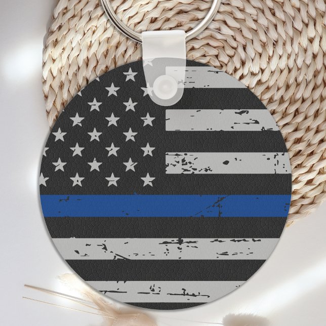 Thin Blue Line - Polizeichef - Amerikanische Flagg Schlüsselanhänger (Von Creator hochgeladen)