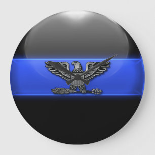 Thin Blue Line - Polizeichef Eagle Insignien Große Wanduhr