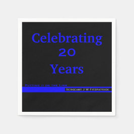 Thin Blue Line Polizeieinweisung mit Name Serviette