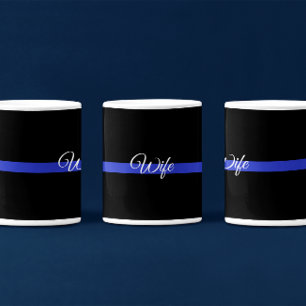 Thin Blue Line: Polizeiliche Ehefrau Kaffeetasse