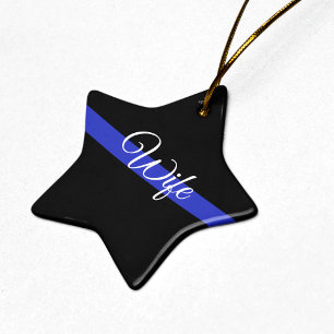 Thin Blue Line: Polizeiliche Ehefrau Keramikornament