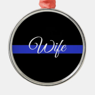 Thin Blue Line: Polizeiliche Ehefrau Ornament Aus Metall