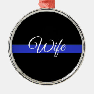 Thin Blue Line: Polizeiliche Ehefrau Ornament Aus Metall