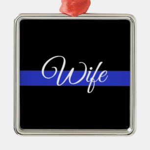 Thin Blue Line: Polizeiliche Ehefrau Ornament Aus Metall
