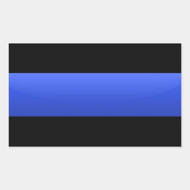 Thin Blue Line Polizeiunterstützer Rechteckiger Aufkleber (Vorderseite)