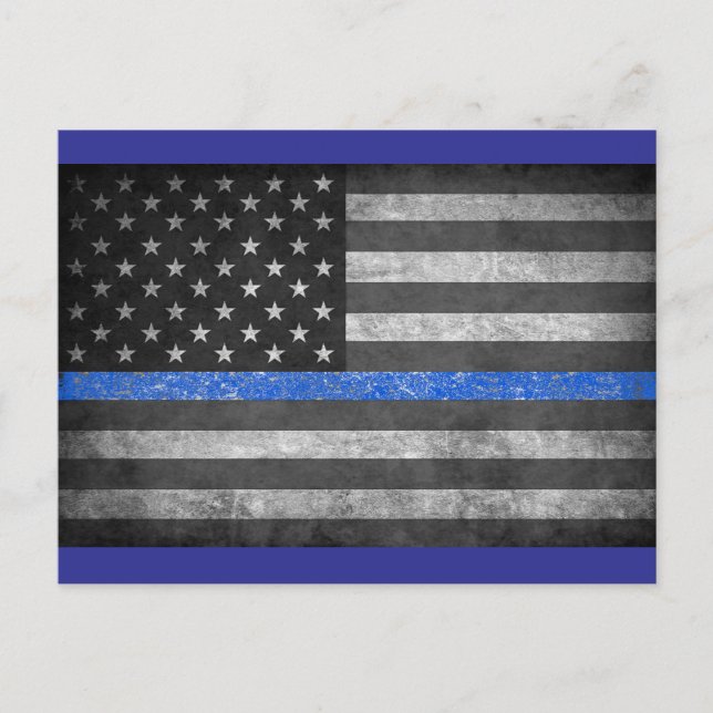 Thin Blue Line Postkarte (Vorderseite)