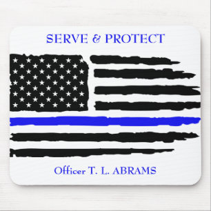 Thin Blue Line Protect und Serve Mousepad