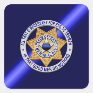 Thin Blue Line Quadratischer Aufkleber