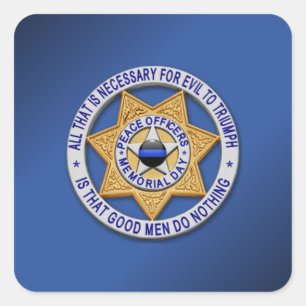 Thin Blue Line Quadratischer Aufkleber