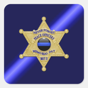 Thin Blue Line Quadratischer Aufkleber