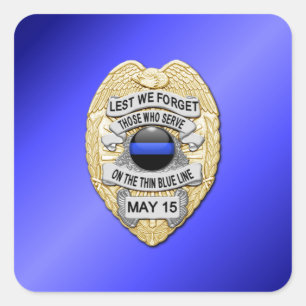 Thin Blue Line Quadratischer Aufkleber