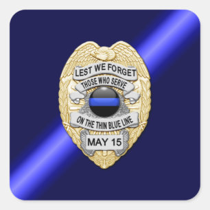 Thin Blue Line Quadratischer Aufkleber