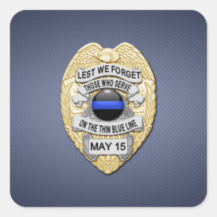 Thin Blue Line Quadratischer Aufkleber