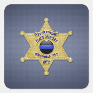 Thin Blue Line Quadratischer Aufkleber