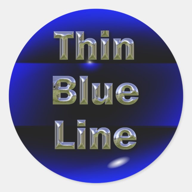 Thin Blue Line Runder Aufkleber (Vorderseite)