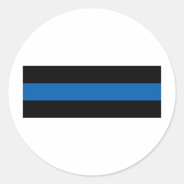 Thin Blue Line Runder Aufkleber (Vorderseite)