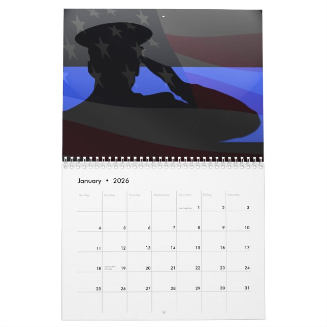 Thin Blue Line Salute Calendar Kalender (Jan 2026)