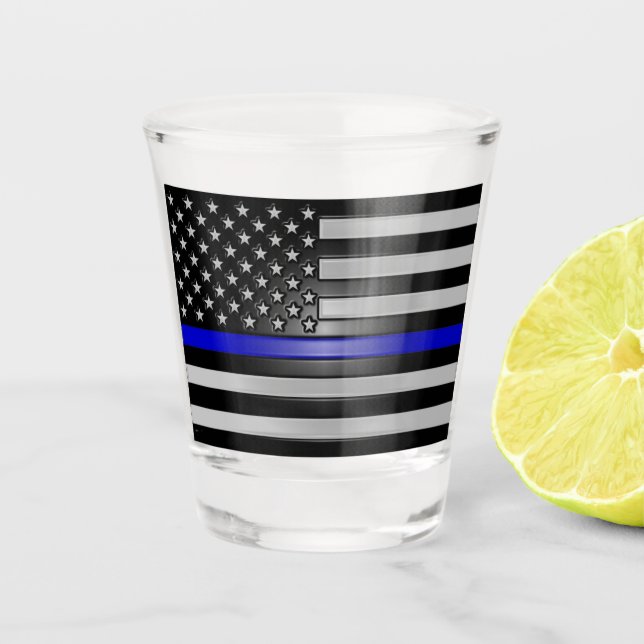 THIN BLUE LINE SCHNAPSGLAS (Vorderseite)