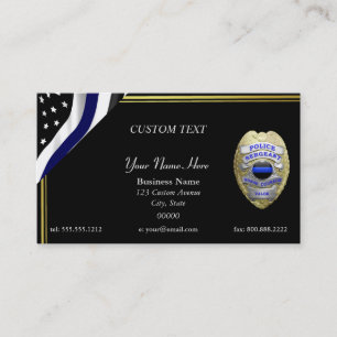 Thin Blue Line sergeant Business Card Visitenkarte