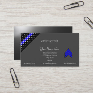 Thin Blue Line sergeant Business Card Visitenkarte