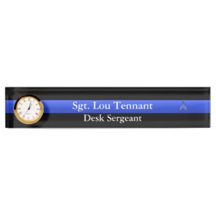 Thin Blue Line - Sergeant Stripes Rank Namplate Namensplakette