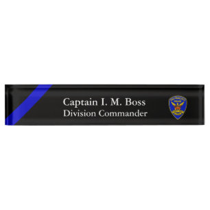 Thin Blue Line SFPD Patch Schreibtisch Name Plate Namensplakette