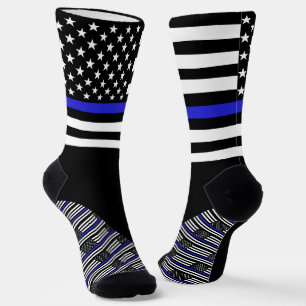 Thin Blue Line Socken, amerikanische Flaggenfarben Socken