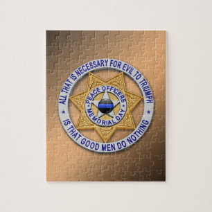 Thin Blue Line Star Abzeichen Puzzle