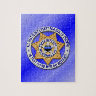 Thin Blue Line Star Abzeichen Puzzle