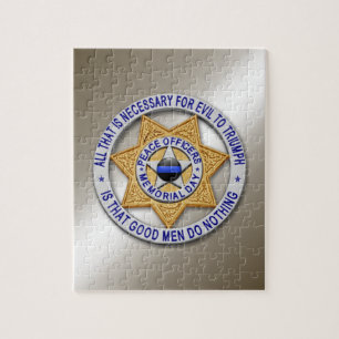 Thin Blue Line Star Abzeichen Puzzle
