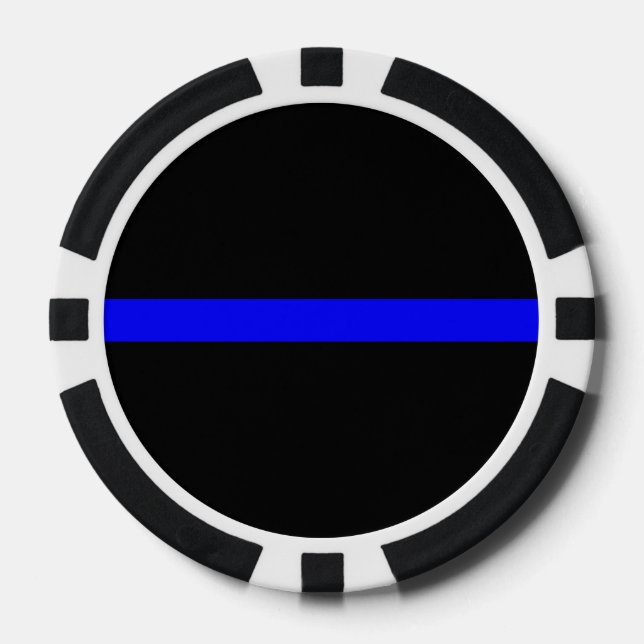 Thin Blue Line Symbolic auf einer Pokerchips (Vorderseite)