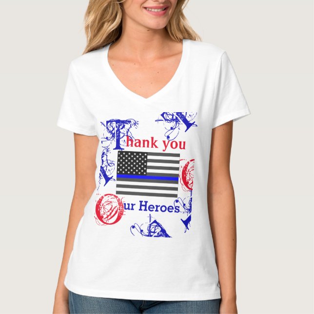 THIN BLUE LINE T-Shirt (Vorderseite)