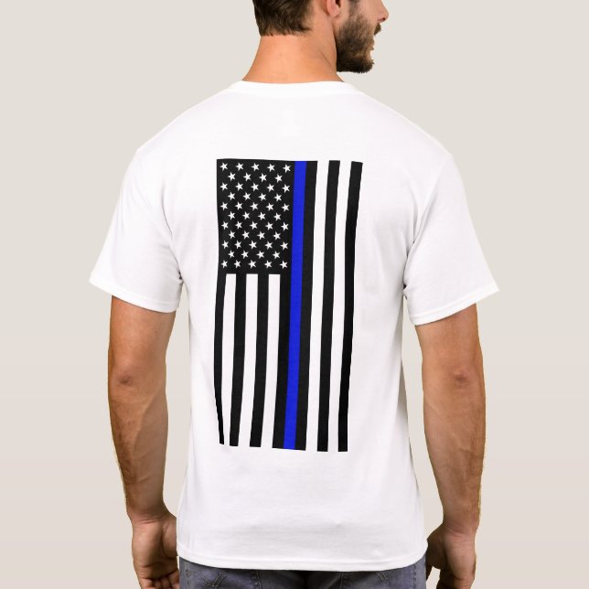 Thin Blue Line T - Shirt - Zurück (Rückseite)