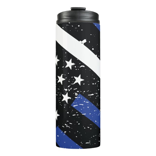 Thin Blue Line Thermal Tumbler Thermosbecher (Vorderseite)
