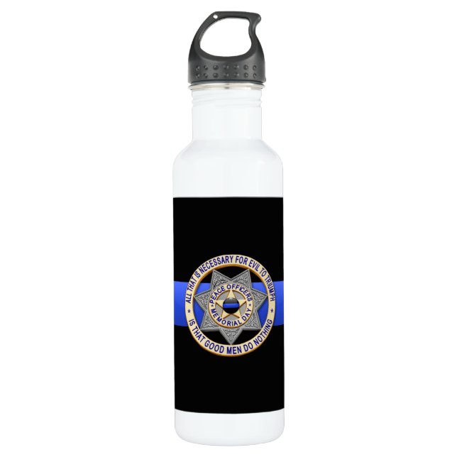 Thin Blue Line Trinkflasche (Vorderseite)