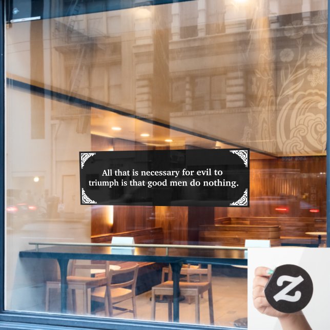 Thin Blue Line triumph über Böse Fensteraufkleber (Café-Fenster)