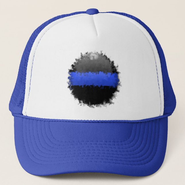 Thin Blue Line Truckerkappe (Vorderseite)