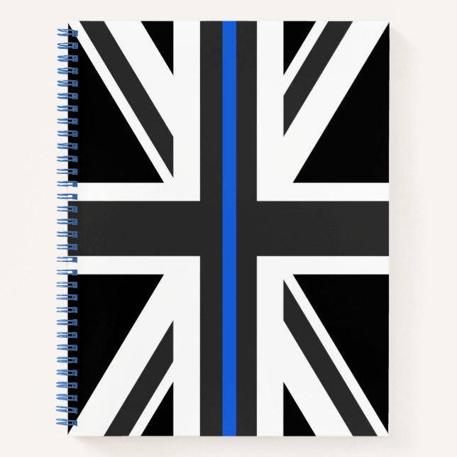 Thin Blue Line UK Flag Notizbuch (Vorderseite)