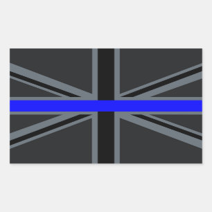 Thin Blue Line Uniform Jack Design Rechteckiger Aufkleber