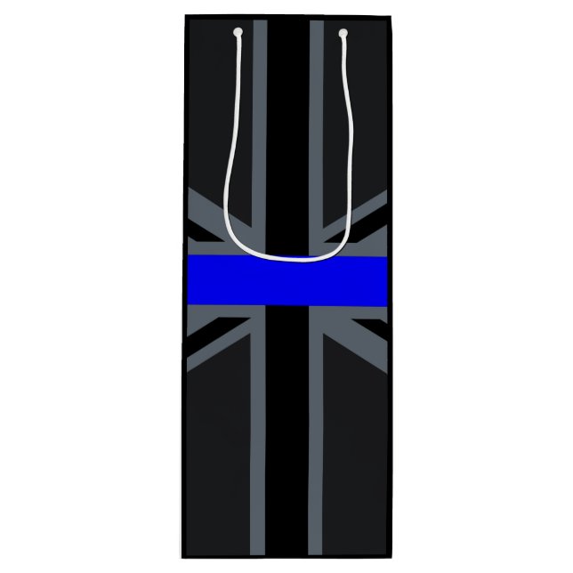 Thin Blue Line Union Jack Decor Geschenktüte Für Weinflaschen (Vorderseite)