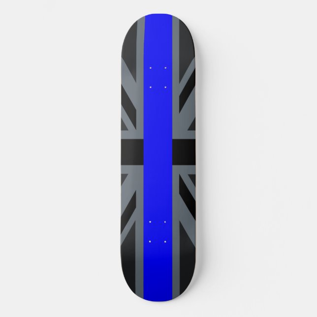 Thin Blue Line Union Jack Decor Skateboard (Vorderseite)